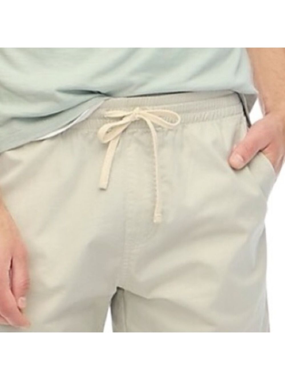 J. Crew Factory 6” Cream Shorts Reimagined 1.5” Elastic Waistband Cuffs Cotton M